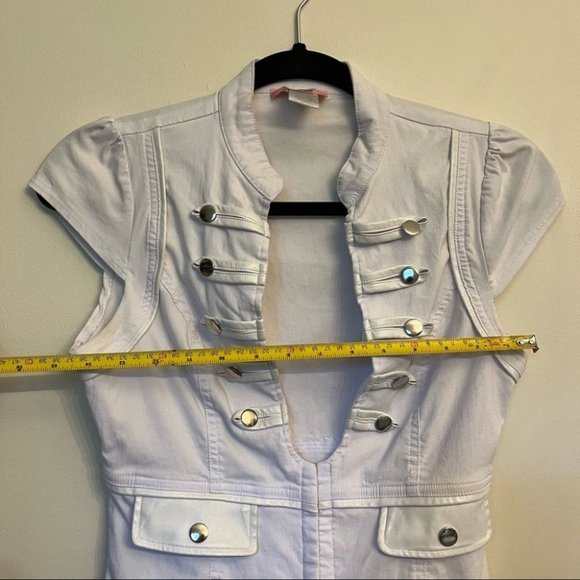 ❄️3/$25 White Military Captain Style Women's Top - Picture 7 of 8